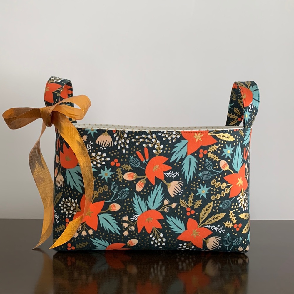 Holiday Storage Fabric Basket by Rifle Paper Co. - Evergreen